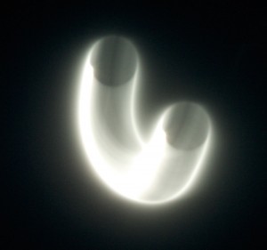 Second contact, the photo shaken as I grabbed in futility for my runaway hat.